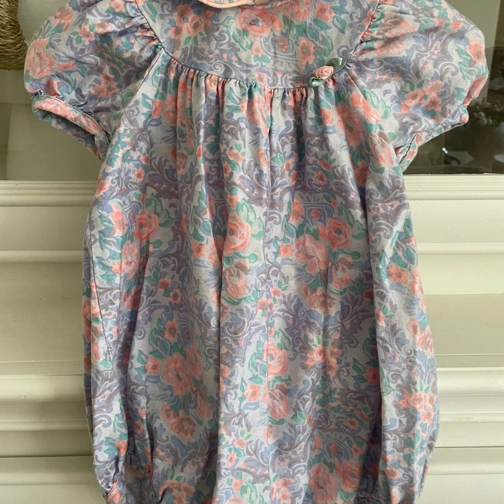 Boutique Heirloom Floral Bubble Romper – Classic Vintage Style